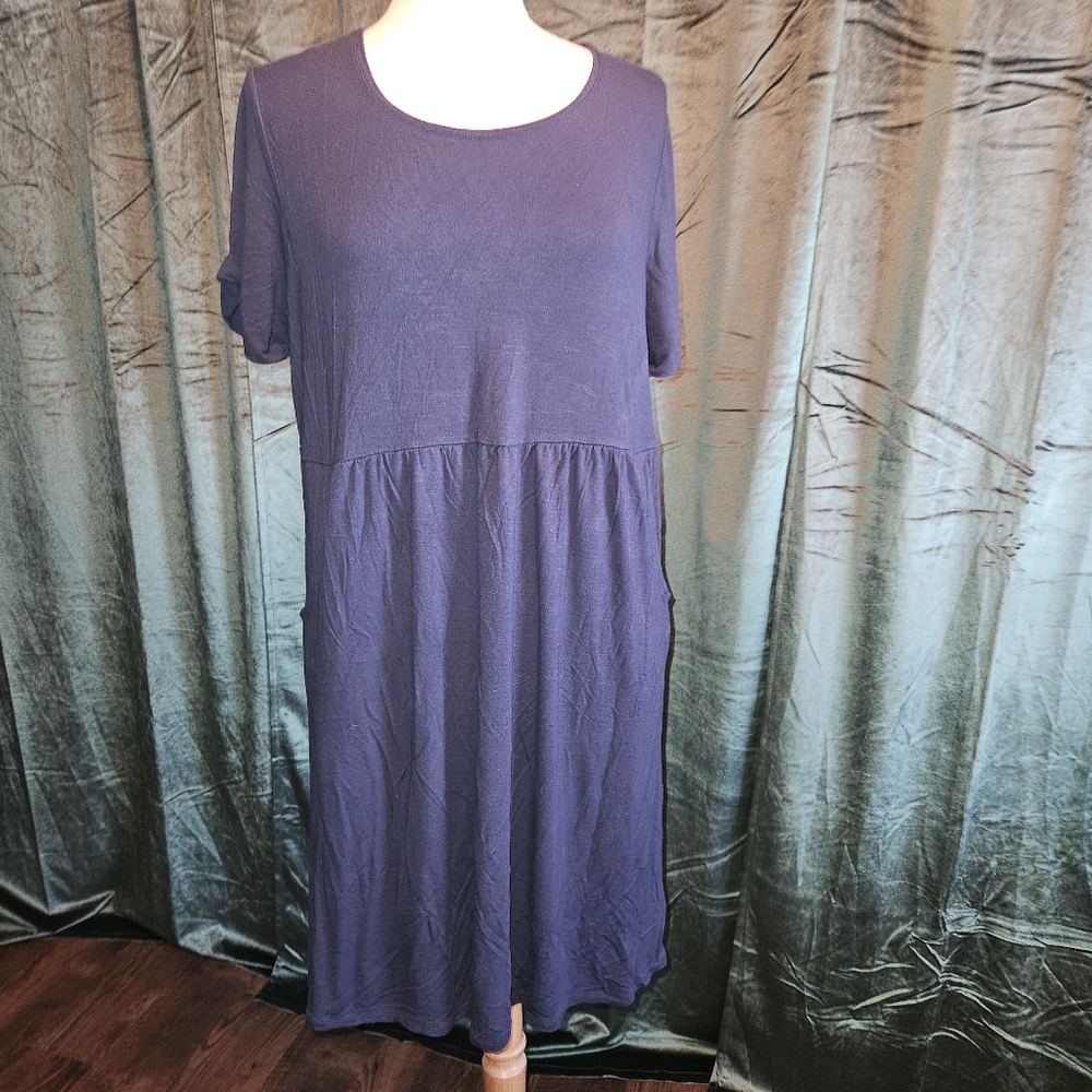NWOT J. JILL Classic Deep Blue Midi Dress